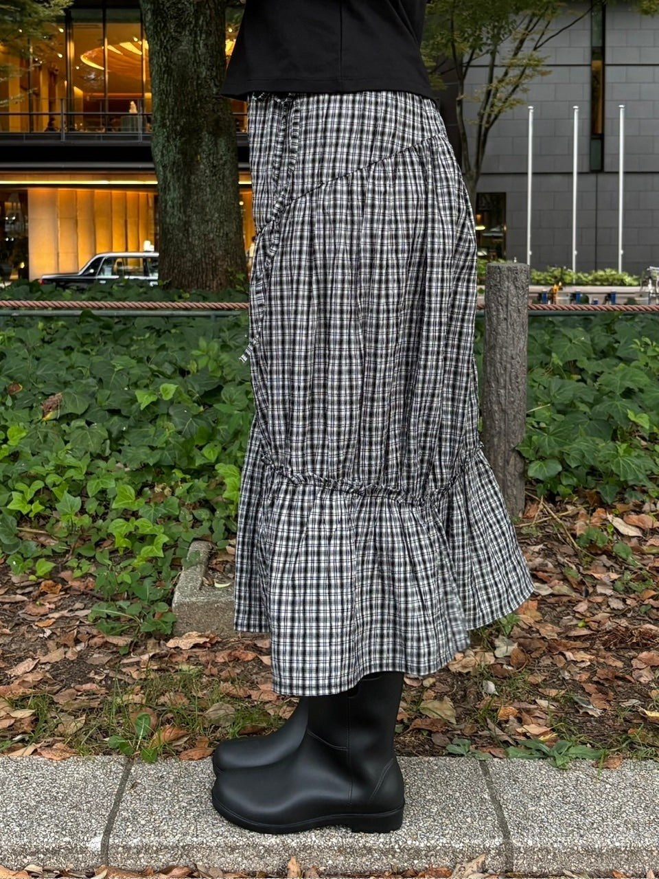 受注制【oaks】shirring long skirt (2color)