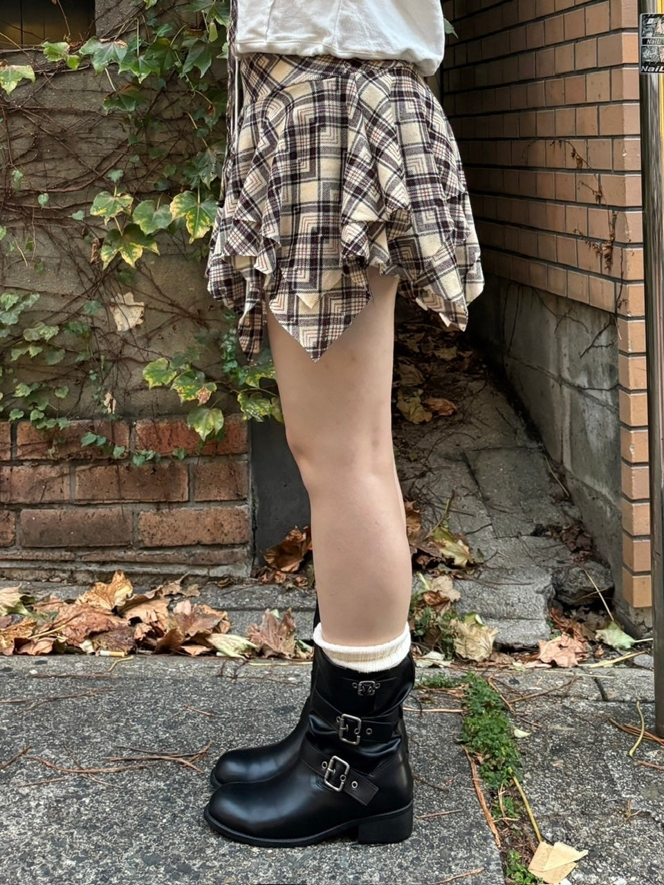 受注制【oaks】check mini skirt (2color)