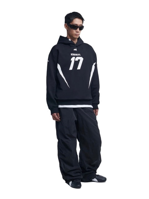 【NOMANUAL】17 FOOTBALL HOODIE / 【ノーマニュアル】ロゴプリント長袖パーカー