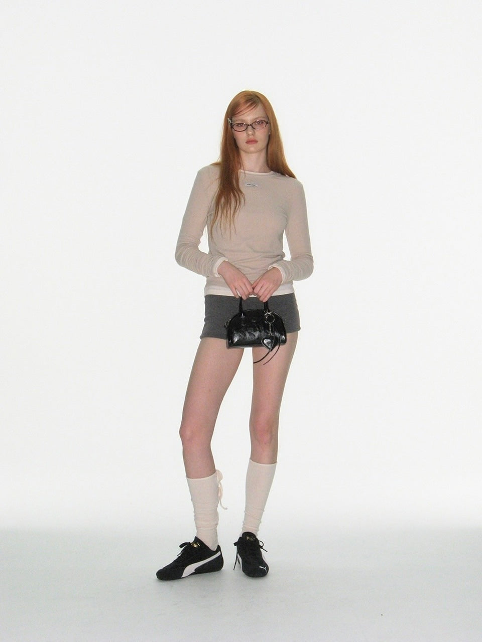 【CRANK】KNIT RIBBON LEG WARMERS