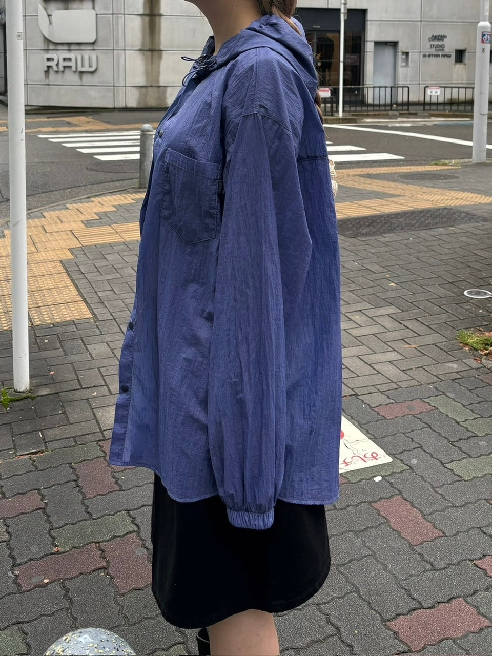 受注制【oaks】nylon sheer hood shirt (2color)