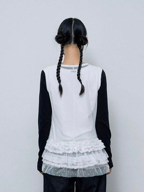 【FANCY CLUB】DOT LAYERED DRESS