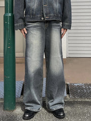 受注制【Chikashitsu +】vintage wash straight denim pants (2color) / 【チカシツプラス】ヴィンテージウォッシュストレートデニムパンツ