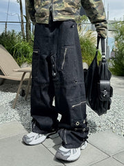 受注制【Chikashitsu +】steel ring denim cargo pants