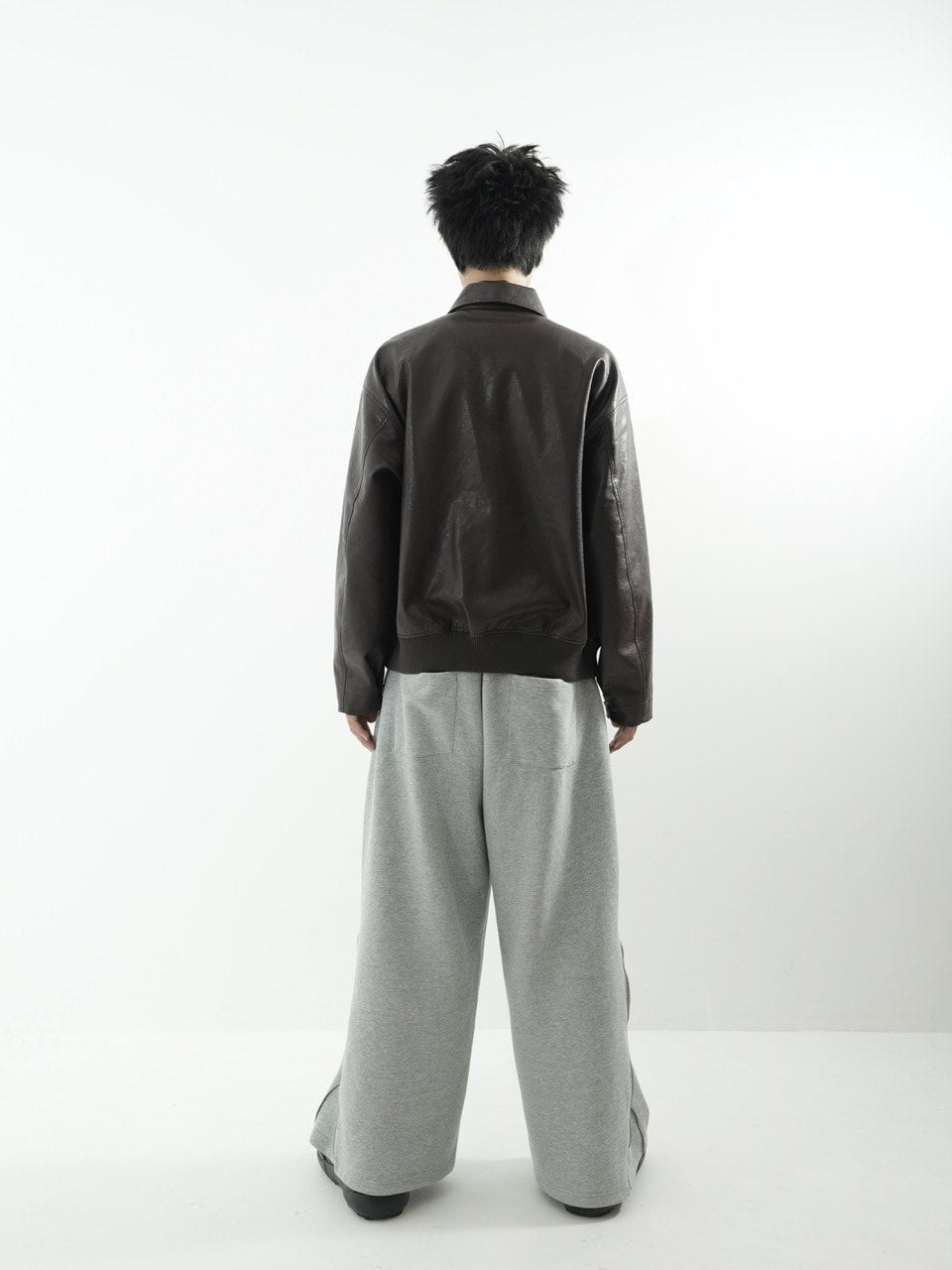 【CS】multi vegan leather blouson (brown)