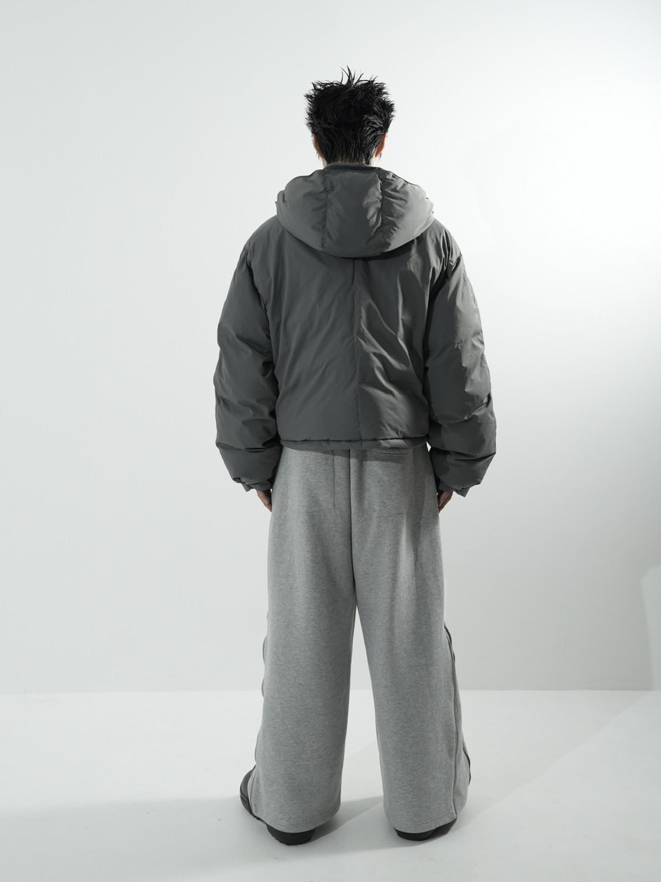 【CS】2way cropped puffer jacket (charcoal)