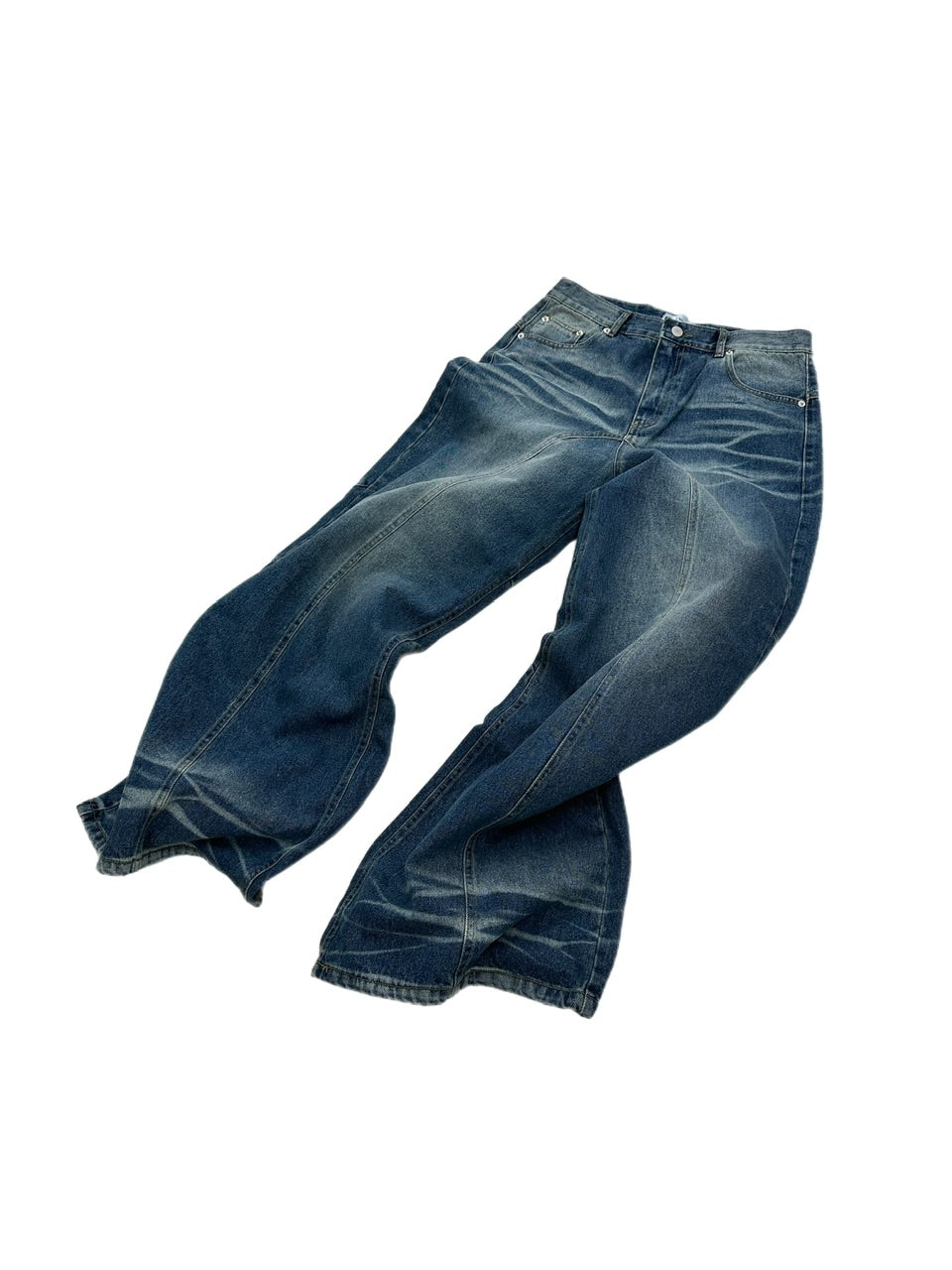 大阪店WEB限定受注制【Chikashitsu +】back snap wide flare denim pants (2color)