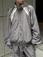 受注制【Chikashitsu +】set up line track jacket (2color) / 【チカシツプラス】セットアップサイドライントラック長袖ジャケットブルゾン