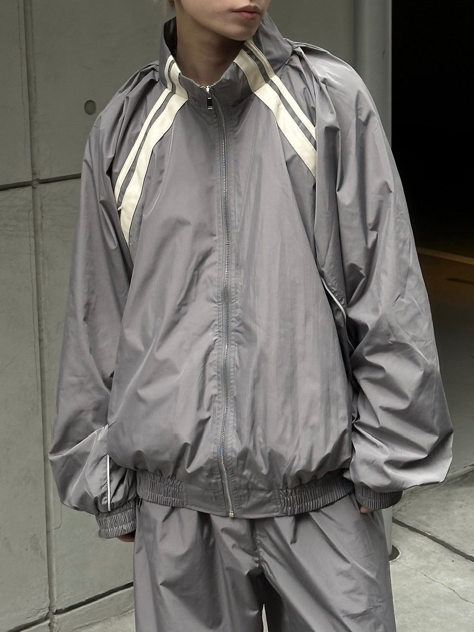 受注制【Chikashitsu +】set up line track jacket (2color) / 【チカシツプラス】セットアップサイドライントラック長袖ジャケットブルゾン