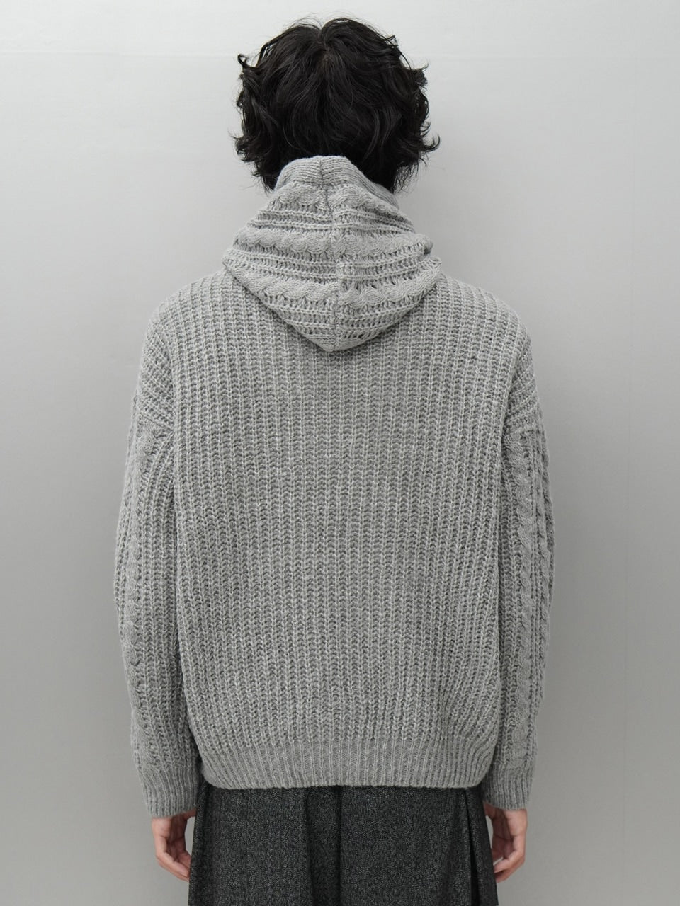 東京店WEB限定受注制【Chikashitsu +】balaclava half zip knit hoodie (3color)
