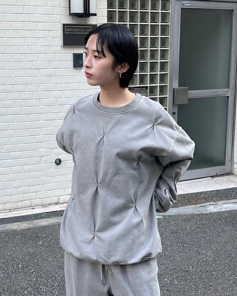 受注制【Chikashitsu +】stitch design sweat (3color)