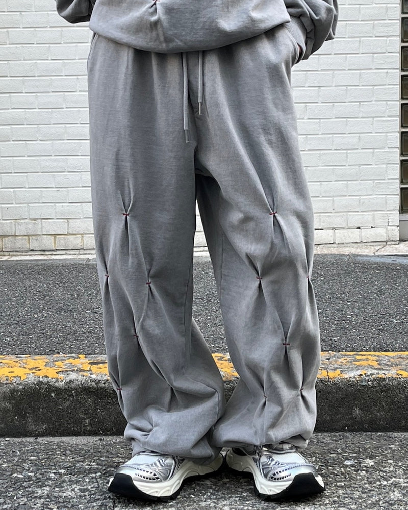 受注制【Chikashitsu +】stitch design sweat pants (3color)