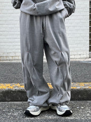 受注制【Chikashitsu +】stitch design sweat pants (3color)