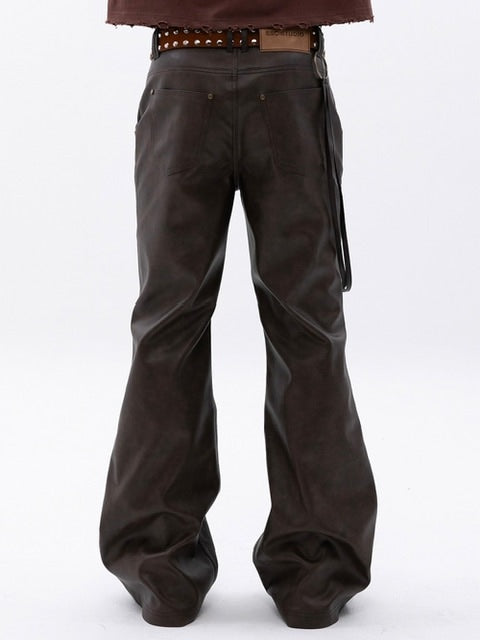 【ESC STUDIO】rockstern leather bootcut pants