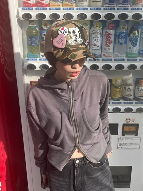 受注制【oaks】design double zip up hoodie (2color)