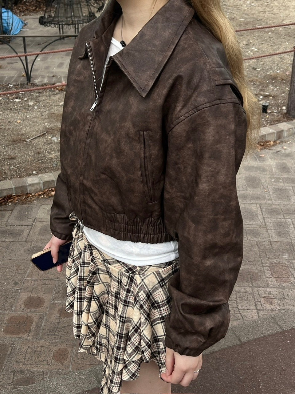 受注制【oaks】fake leather jacket (2color) / 【オークス】フェイクレザージャケット