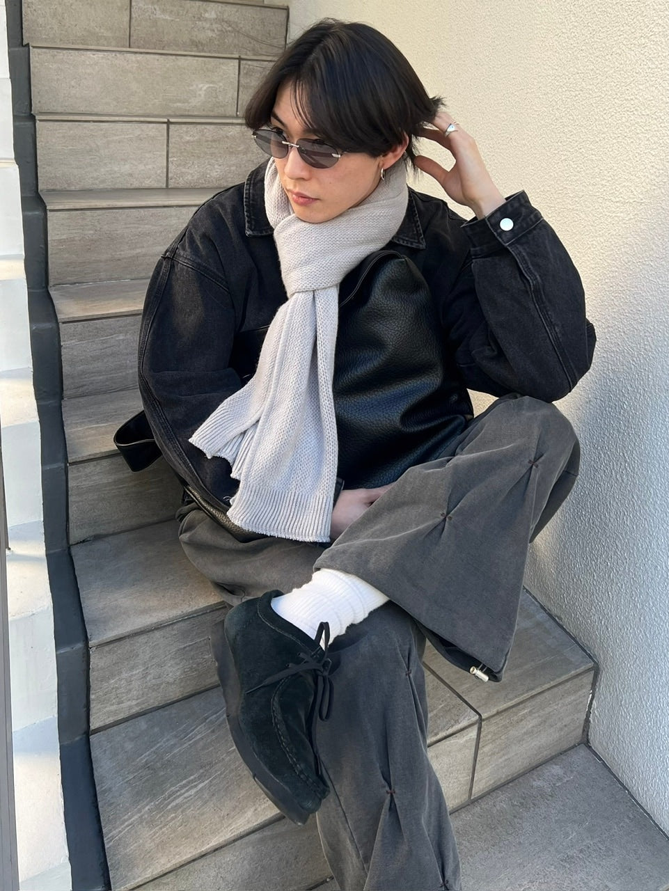 受注制【Chikashitsu +】long muffler (4color) / 【チカシツプラス】ロングマフラー