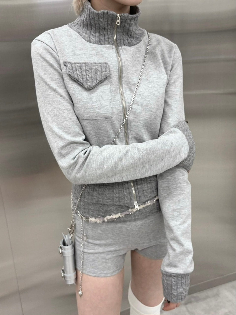 受注制【nmtc +】bi-color jacket and shorts set (3color)