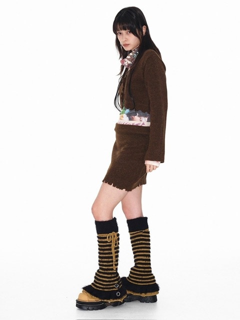 【YOUTHBATH】Damage band mini skirt