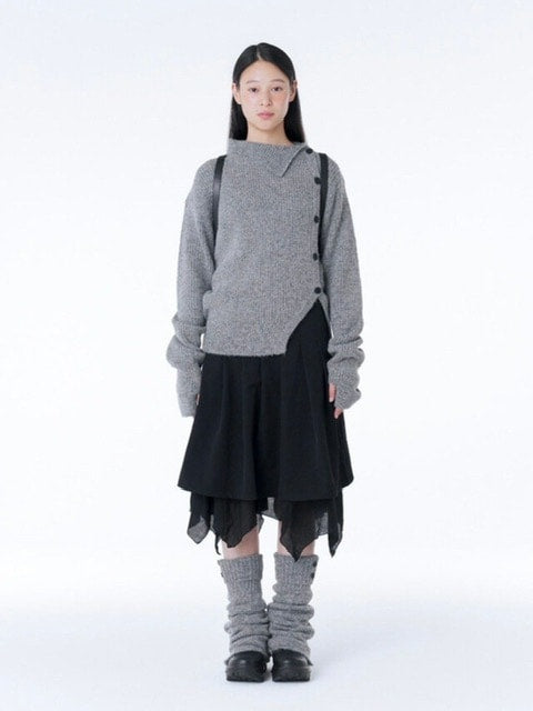 【Miseki seoul】Button knit leg warmer