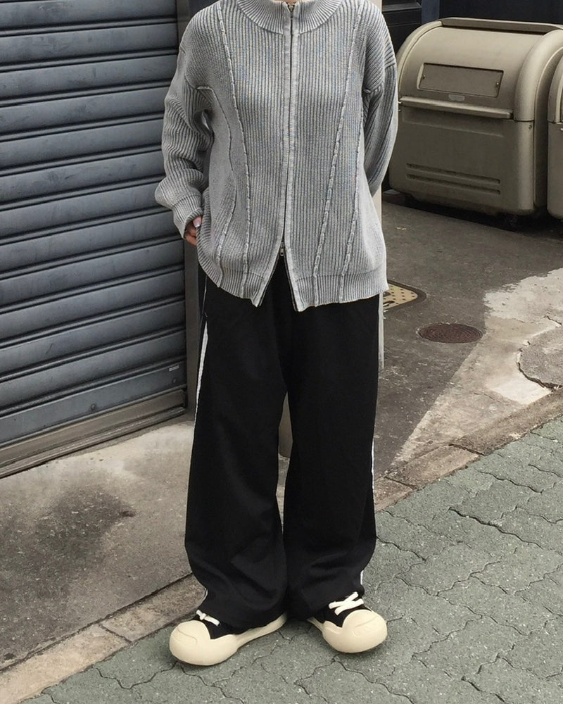 受注制【youll】wash double zip knit (2color)