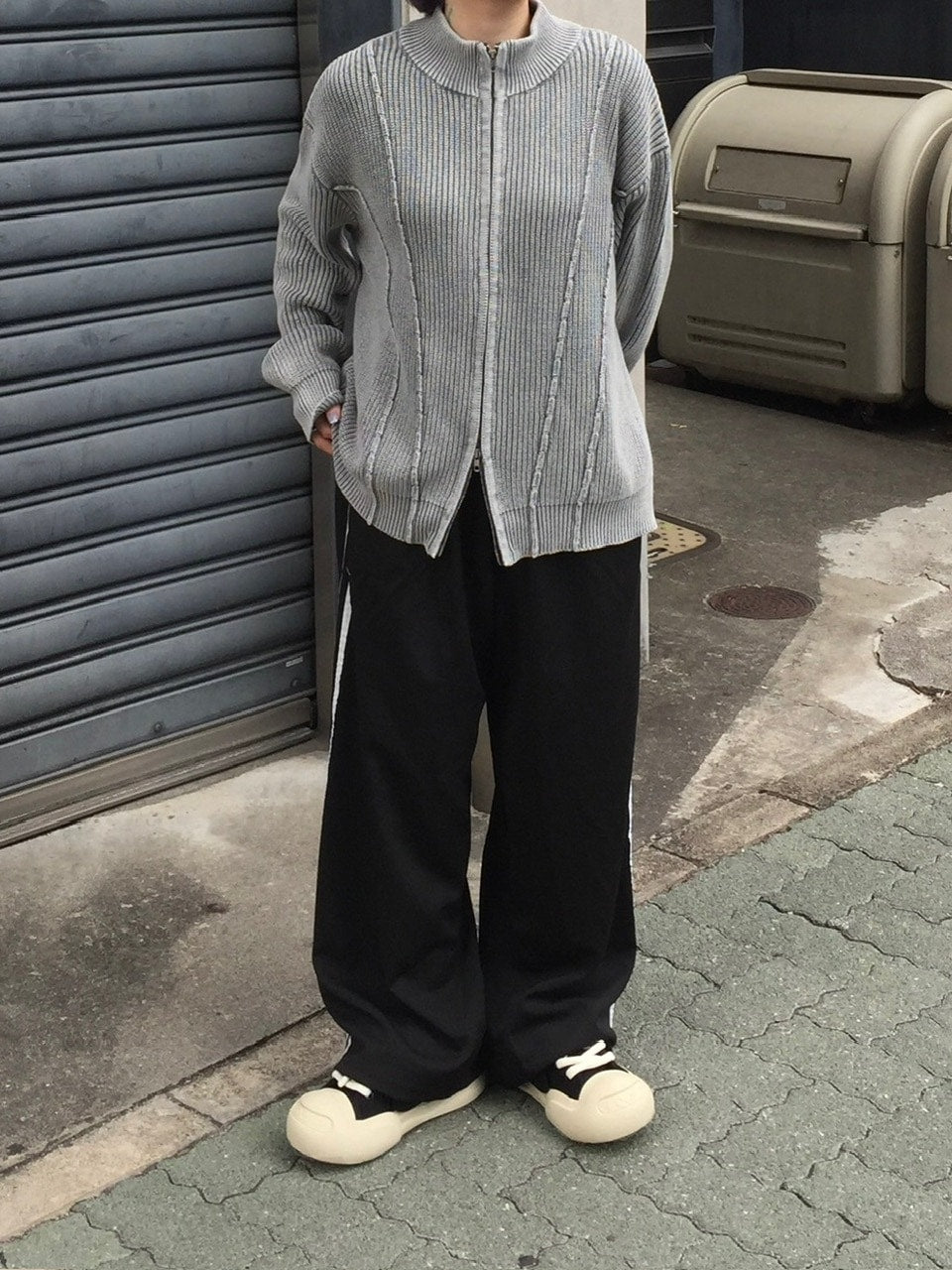 受注制【youll】wash double zip knit (2color)