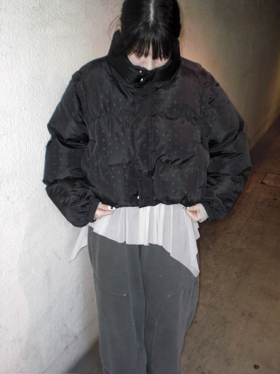 受注制【oaks】dot design corpped padding blouson