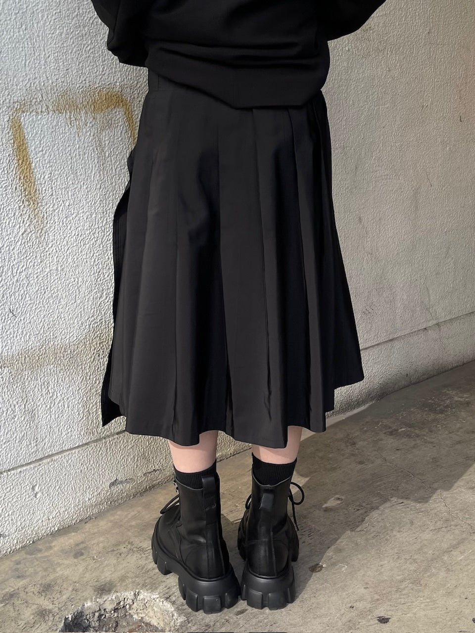 受注制【oaks】studs design pleats midi skirt