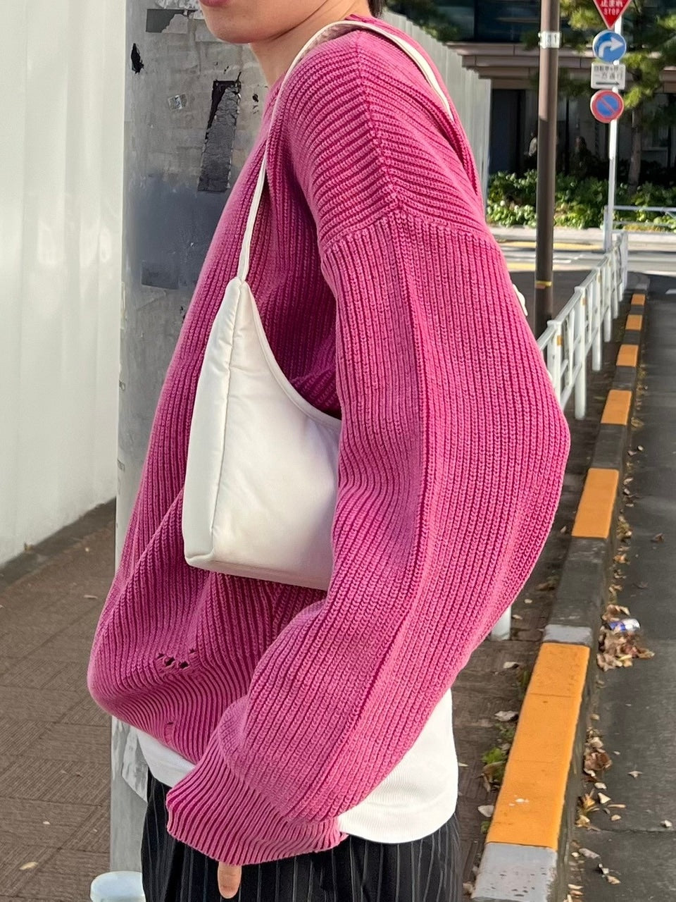 【Chikashitsu +】vintage wash damage knit (3color) / 【チカシツプラス】ビンテージウォッシュダメージ長袖ニット