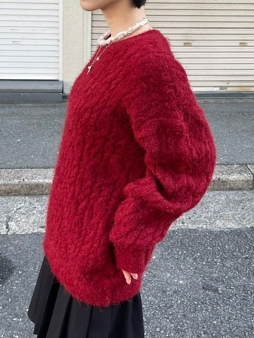 受注制【Chikashitsu +】angora like cable knit (3color)