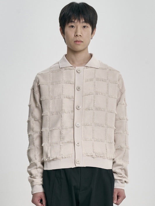 【AJOBYAJO】Fringe Check Cardigan