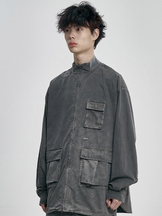 【AJOBYAJO】Ribstop Washed Cargo Shirt Jacket