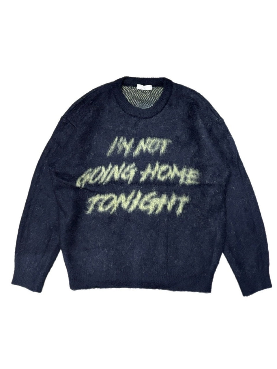 受注制【Chikashitsu +】unisex slogan knit (4color)