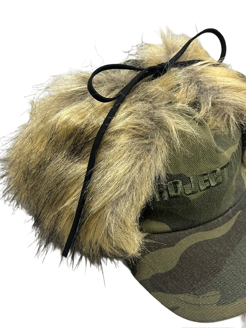 受注制【Never mind the XU】camouflage fur cap
