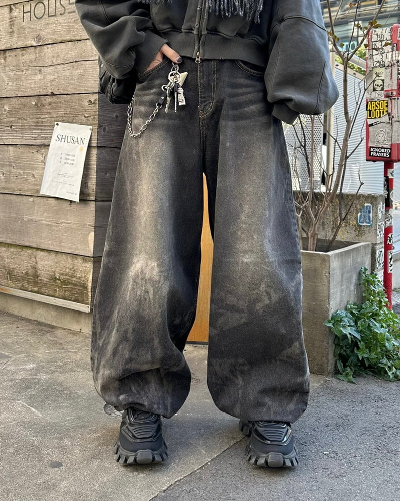 大阪店WEB限定受注制【Chikashitsu +】dirty wash balloon denim pants