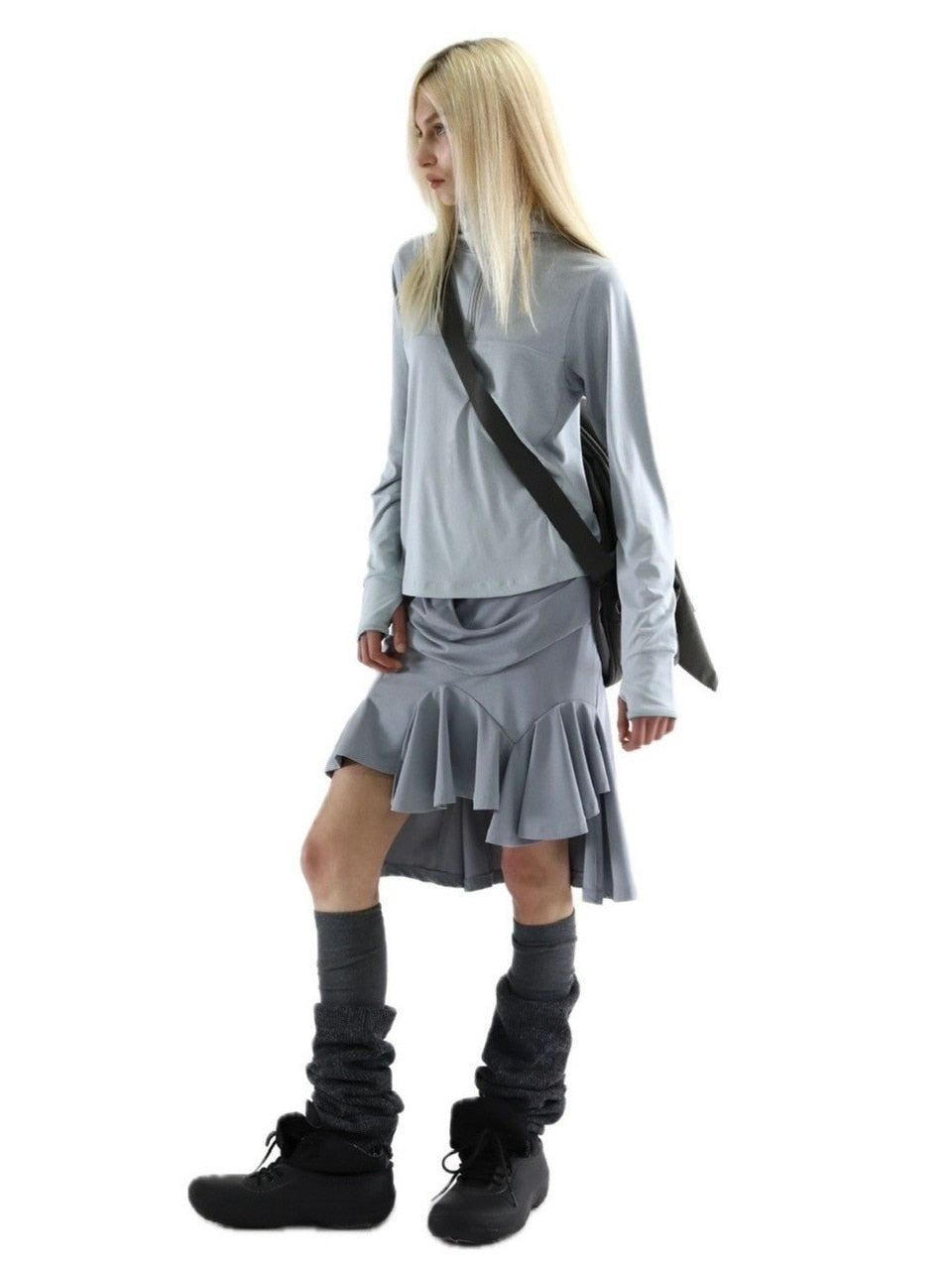 【DIFFERENTIS】Draped Jersey Skirt
