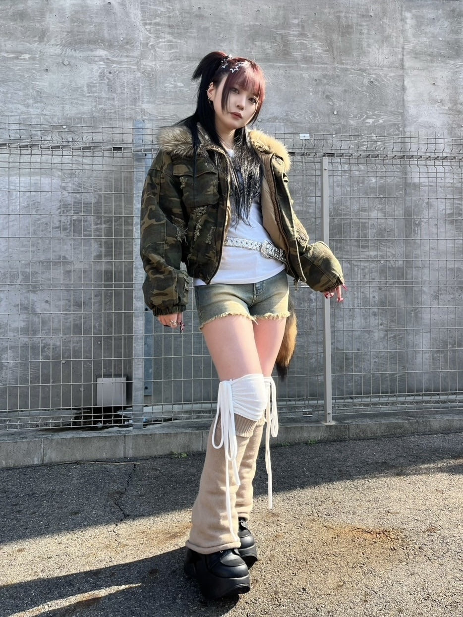 受注制【Never mind the XU】damage military jacket