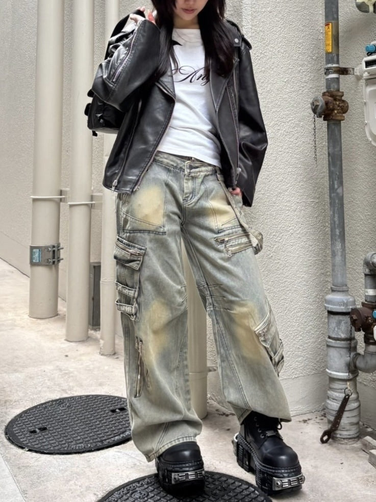 受注制【Never mind the XU】layered denim pants / 【エックスユー ドッグ】レイヤードデニムパンツ