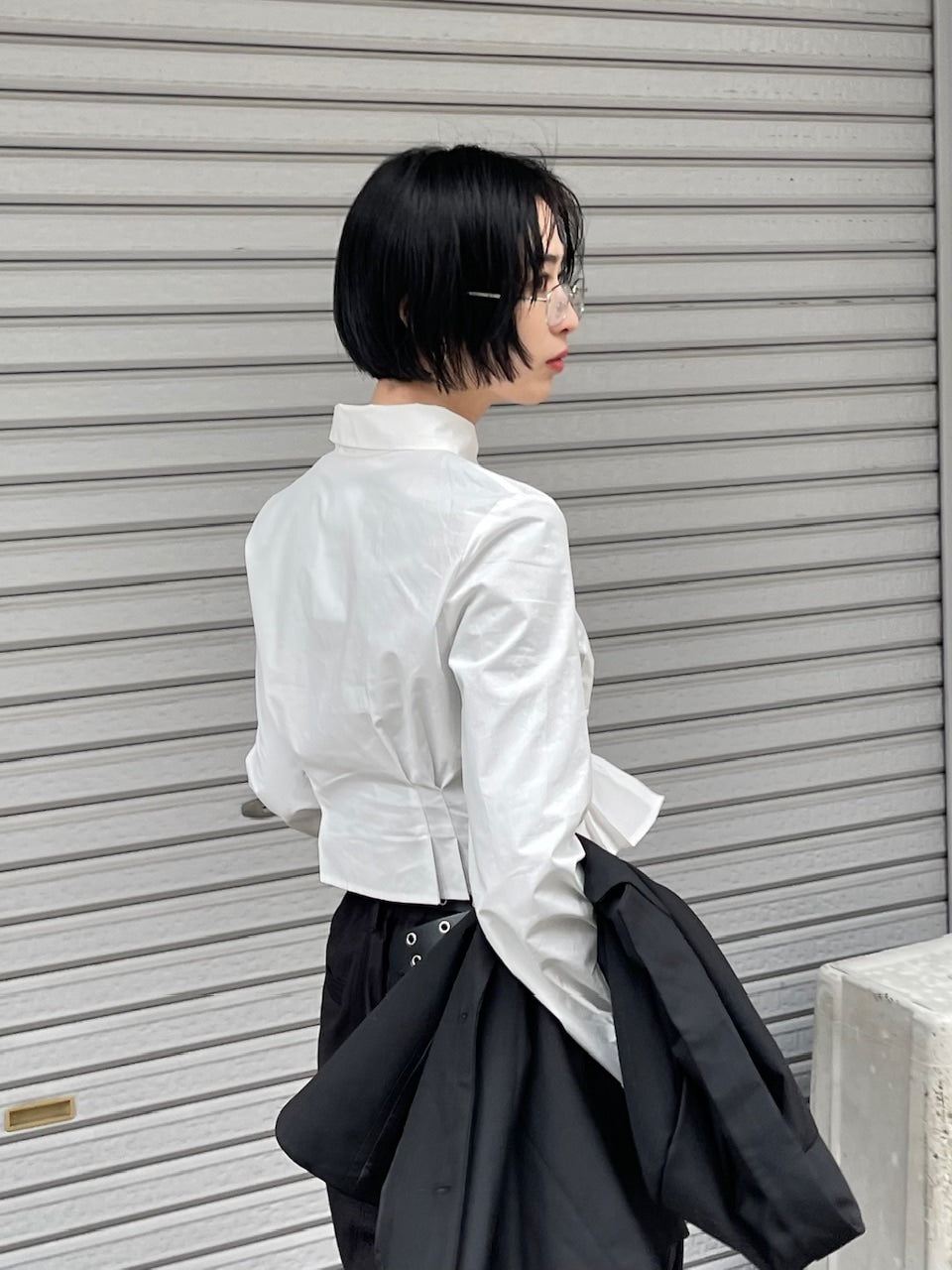 受注制【oaks】cropped pintuck pocket shirt (3color)