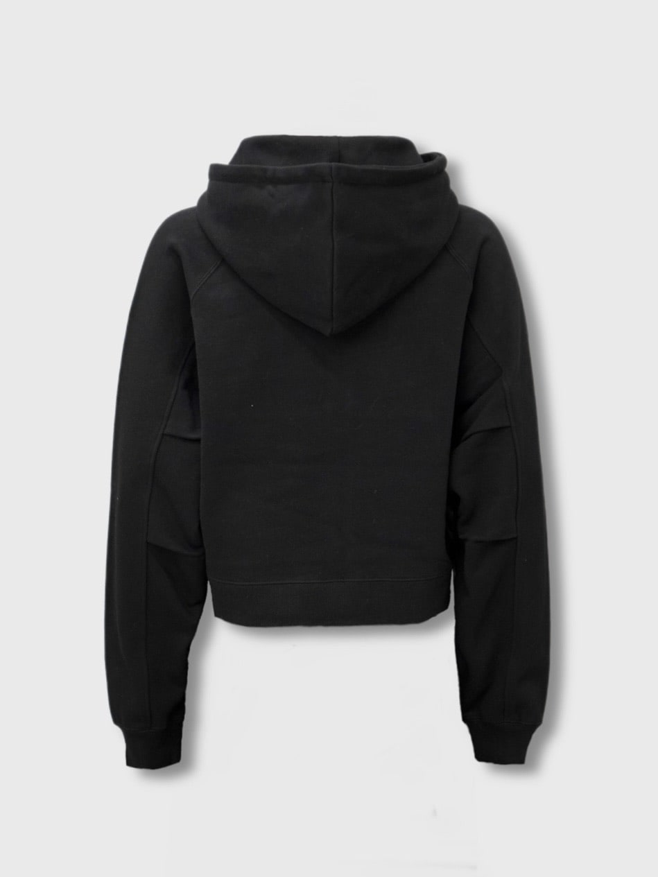 【CS】cropped double zip hoodie (black)