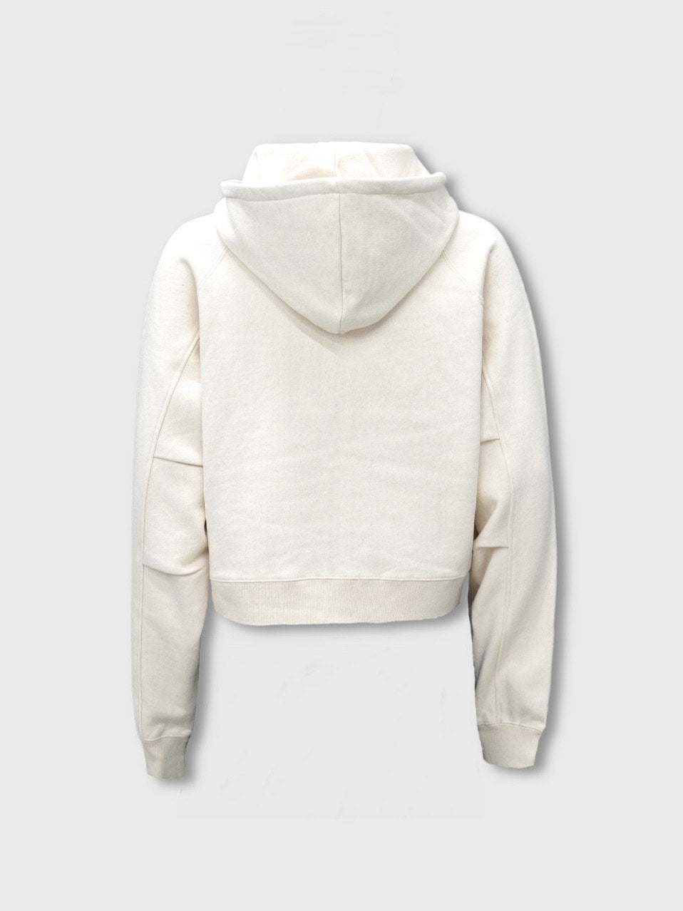 【CS】cropped double zip hoodie (ivory)