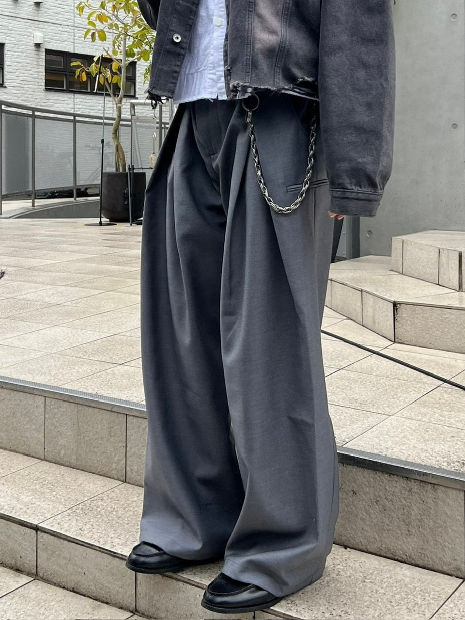 大阪店WEB限定受注制【Chikashitsu +】double tuck balloon slacks (2color)