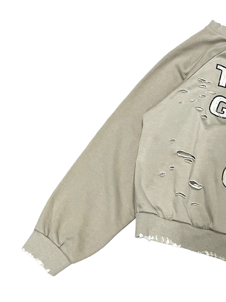 受注制【Never mind the XU】damage off shoulder sweat (2color)