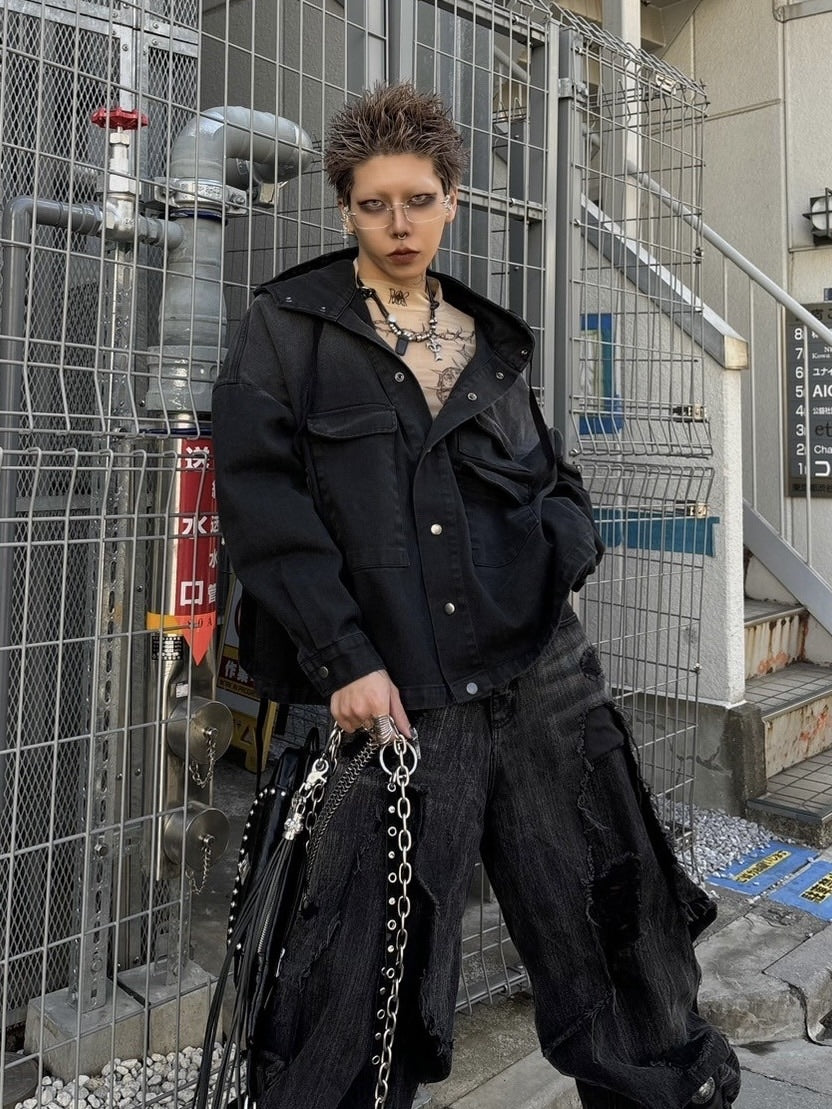 【DIG YOUR OWN GRAVE】PAILOT DENIM HOODIE