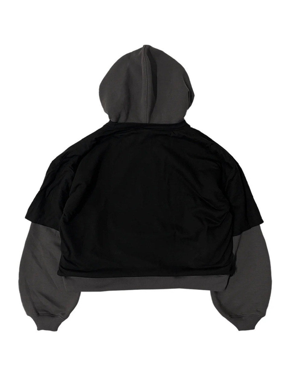 【haveyoudiedbefore?】Despair, Shirt Hoodie / 【ハブユーダイドビフォー?】グラフィックレイヤードプルオーバーパーカー