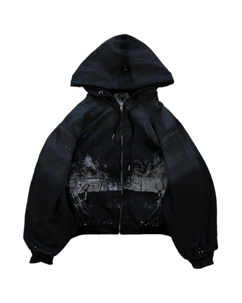 【haveyoudiedbefore?】MM Overdyed Canvas Hoodie / 【ハブユーダイドビフォー?】オーバーダイキャンバスジップアップ長袖パーカー