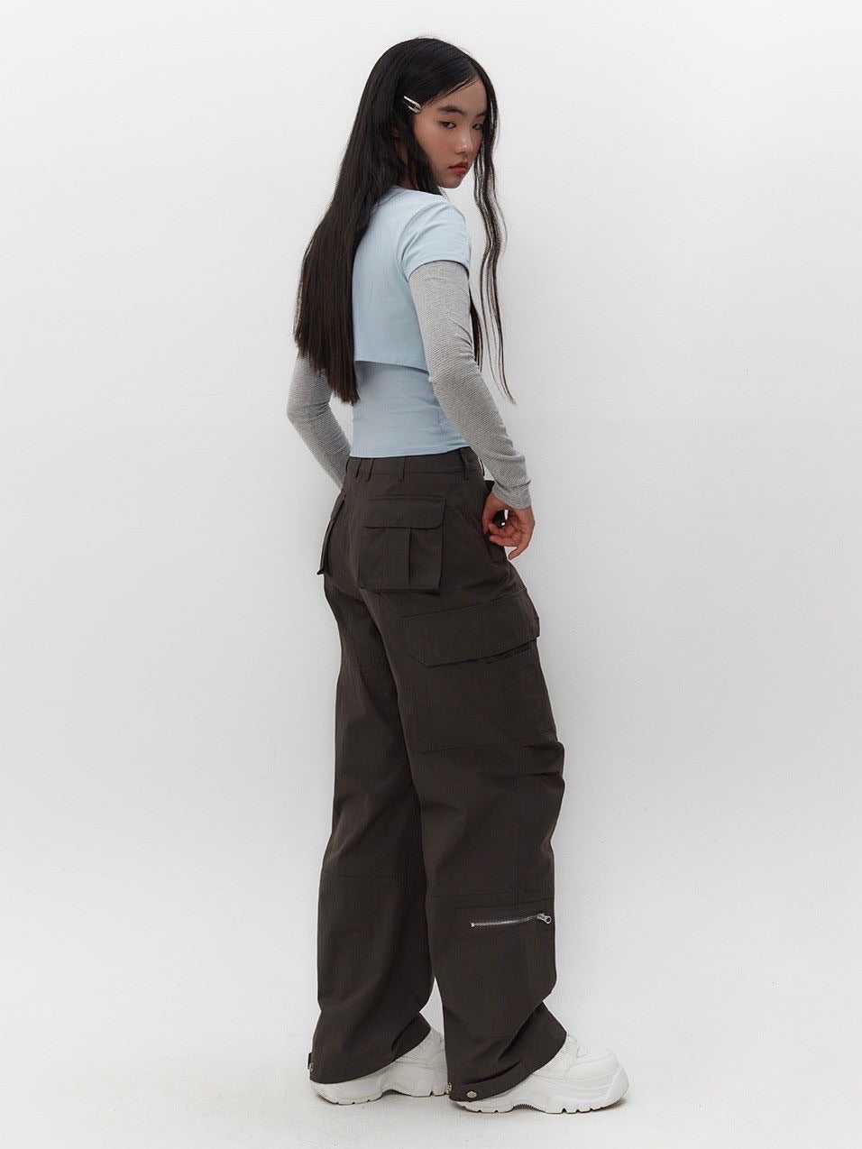 【TUOMIO】STRIPE LAYERED STRAPPY TOP