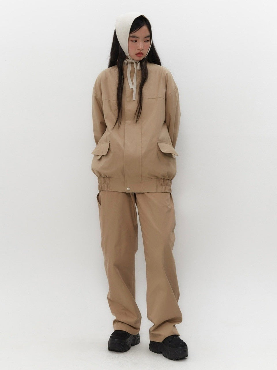 【TUOMIO】KNIT STRAP BONNET