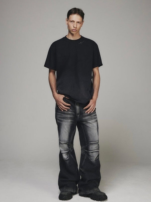 【BLR BLUER】DESTROYED GRADATION BLEACHED SHORT SLEEVE