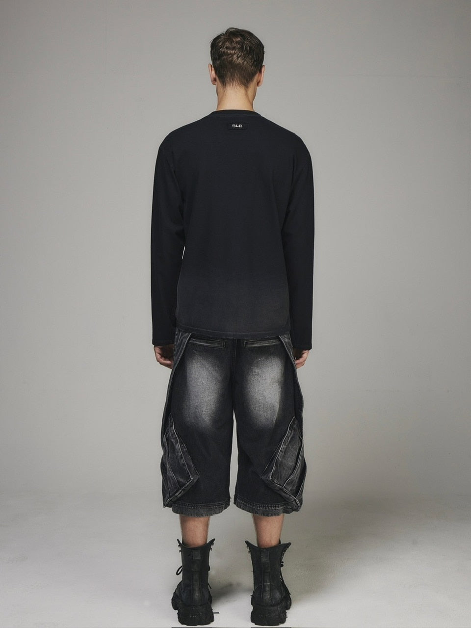 【BLR BLUER】RAIN DESTROYED GRADATION BLEACHED LONG SLEEVE